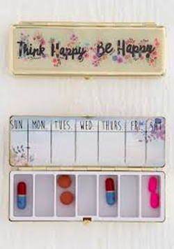 Daily Pill Box Think Happy Be Happy